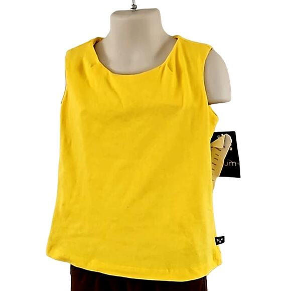 Llum Girls Bright Yellow Sleeveless Tank Top - Size 5 - Cotton Blend NWT - Picture 2 of 4